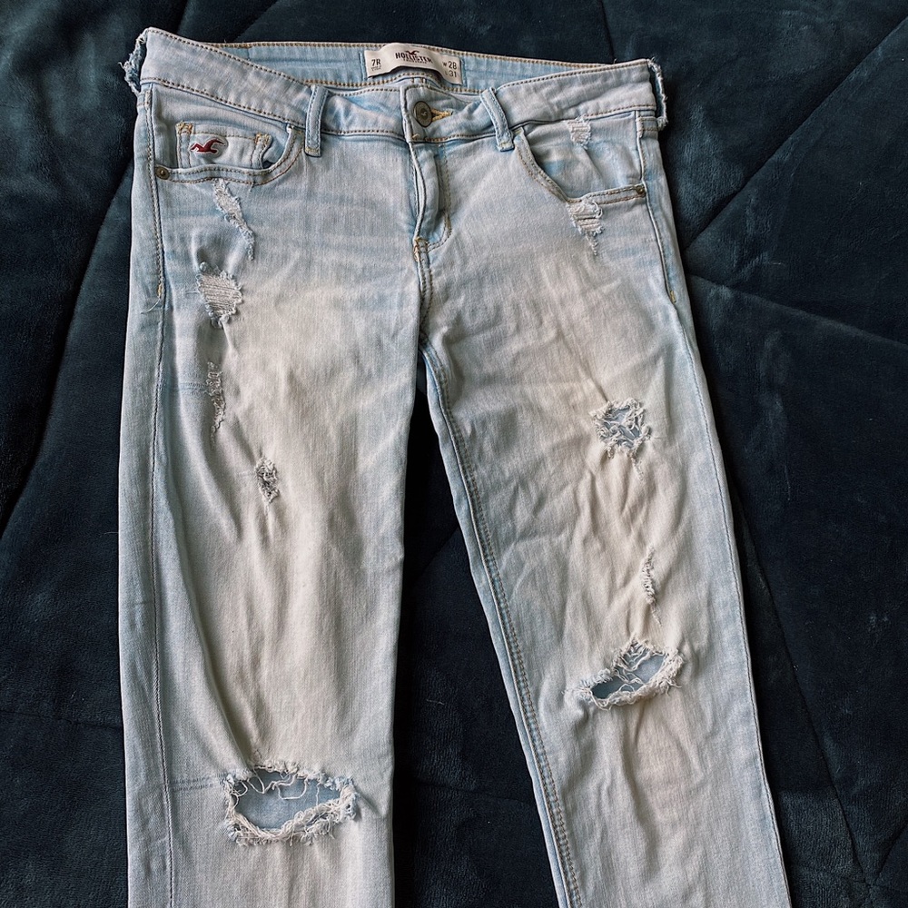 Hollister Light Blue Ripped Jeans